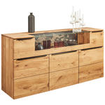 SIDEBOARD Eichefarben  180/90,5/47,1 cm  - Eichefarben/Schwarz, Natur, Glas/Holz (180/90,5/47,1cm) - Valnatura