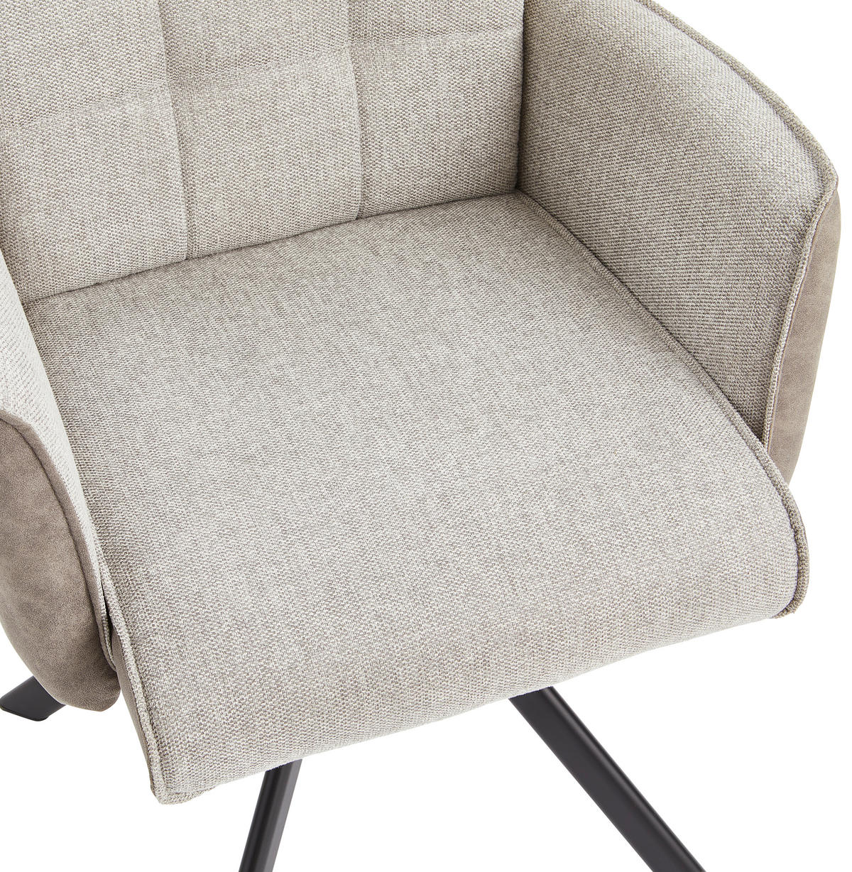 ARMLEHNSTUHL  in Eisen Webstoff, Leinenoptik  - Schwarz/Grau, MODERN, Holz/Textil (61/91/64cm) - Livetastic