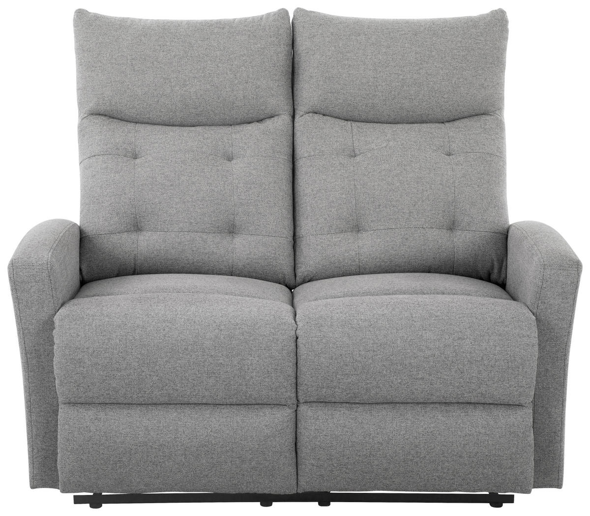 SITZGARNITUR Mikrofaser Grau  - Schwarz/Grau, Design, Textil/Metall - Livetastic