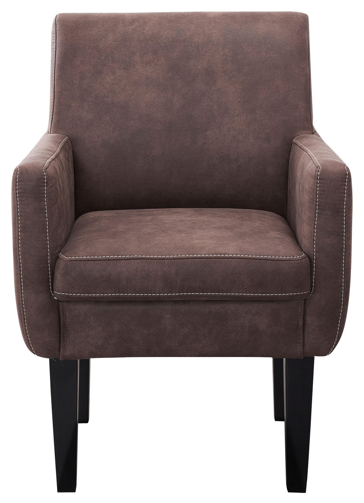SESSEL in Mikrofaser Dunkelbraun  - Dunkelbraun/Beige, Konventionell, Holz/Textil (66/97/71cm) - Sit & More