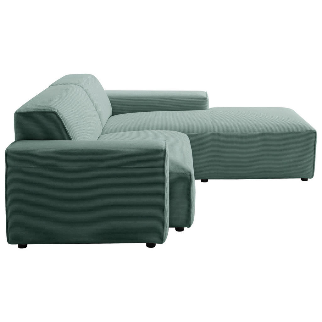 Thumbnail - Pure Home Lifestyle Ecksofa, Grün, Textil, 3-Sitzer, Ottomane rechts, L-Form, 230x189 cm, Goldenes M, Oeko-Tex® Standard...