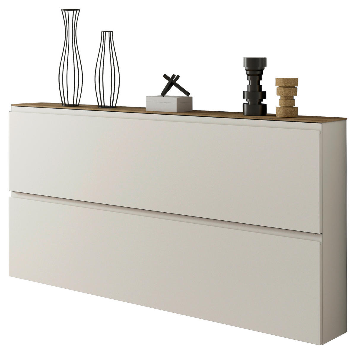 SCHUHKIPPER - Sandfarben/Weiss, Design, Holzwerkstoff (160/81/22cm) - Moderano