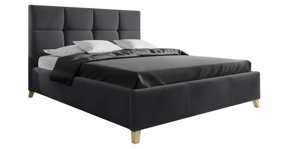 POLSTERBETT Lattenrost, Bettkasten 160/200 cm in Schwarz - Buchefarben/Schwarz, KONVENTIONELL, Holz/Textil (160/200cm) - Carryhome
