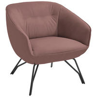 COCKTAILSESSEL in Echtleder Beere  - Beere/Anthrazit, Design, Leder/Metall (76/80/73cm) - Joop!