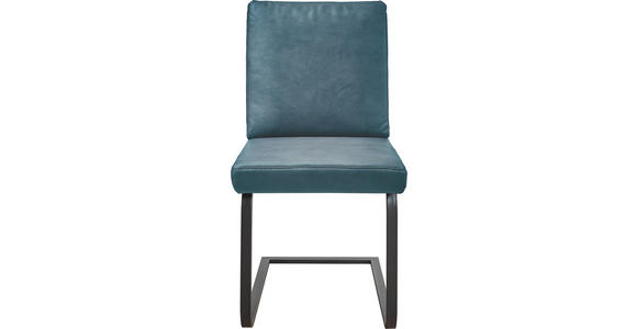 SCHWINGSTUHL in Stahl Mikrofaser - Graublau/Schwarz, Design, Textil/Metall (46/92/60cm) - Dieter Knoll