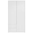 DREHTÜRENSCHRANK 115/214/60 cm,  in Weiß, Weiß Hochglanz, 2-türig  - Weiß Hochglanz/Weiß, Trend, Holzwerkstoff (115/214/60cm) - Carryhome