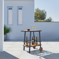 KOLICA ZA SERVIRANJE crna   - crna, Moderno, drvo/metal (76/77/49cm) - Bessagi Garden