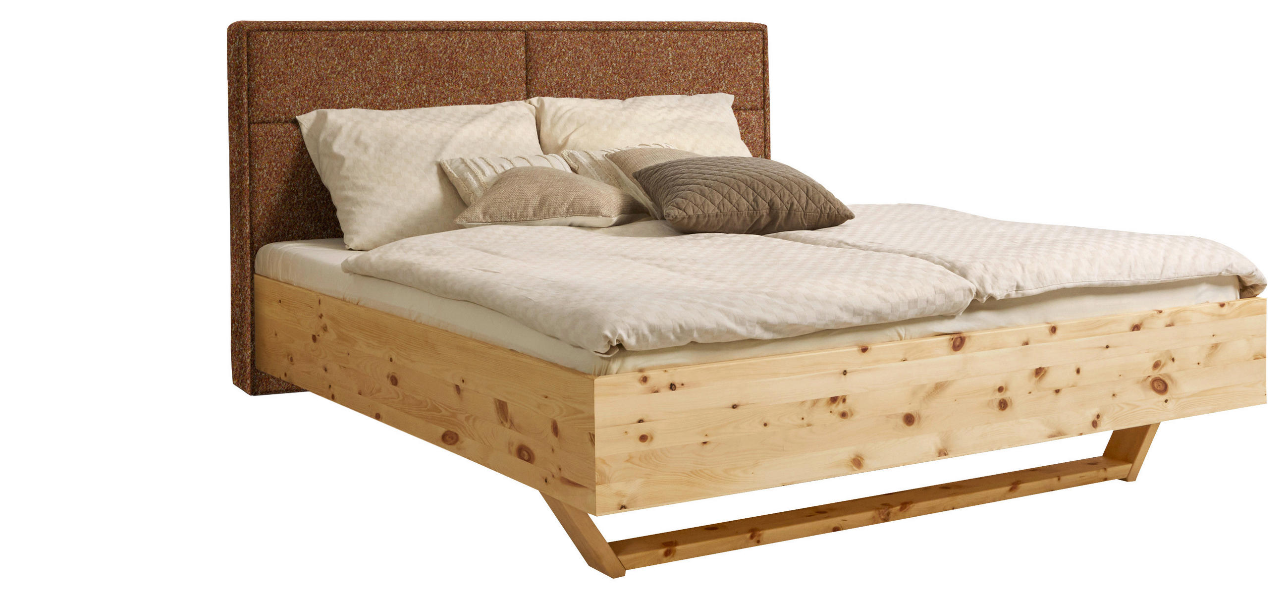 BETT 180/200 cm  in Zirbelkieferfarben, Rostfarben   - Rostfarben/Zirbelkieferfarben, Natur, Holz/Textil (180/200cm) - Valnatura