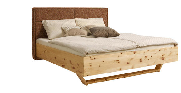 BETT 180/200 cm in Orange, Zirbelkieferfarben - Zirbelkieferfarben/Orange, Natur, Holz/Textil (180/200cm) - Valnatura
