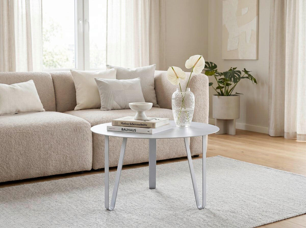 COUCHTISCH 60/60/40 cm rund Grau  - Grau, Design, Metall (60/60/40cm) - Xora