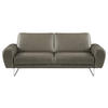 2-SITZER-SOFA Echtleder Grau, Chromfarben  - Chromfarben/Grau, Design, Leder/Metall (177/85/92cm) - Livetastic