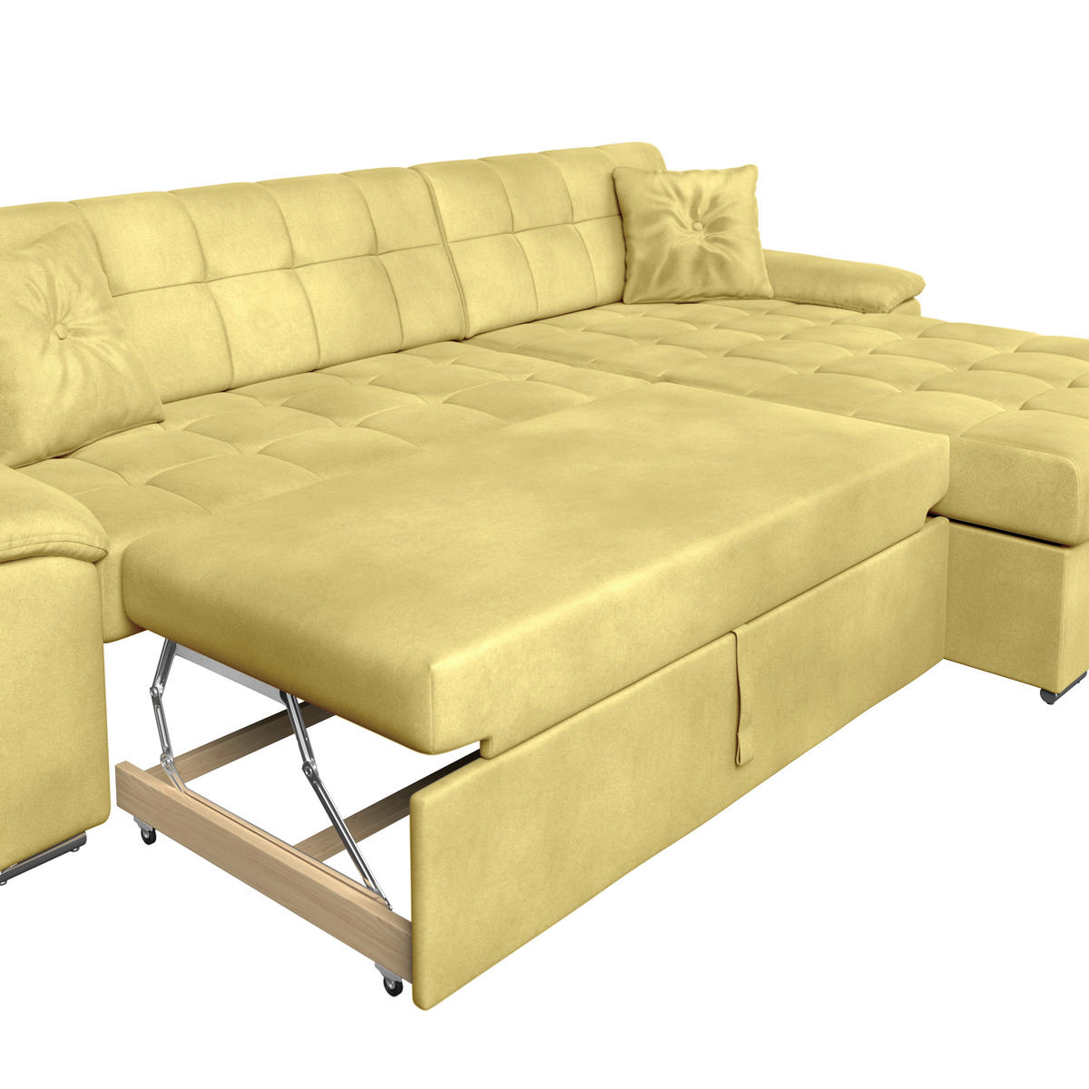 ECKSOFA Senfgelb Zierkissen  - Senfgelb, Trend, Textil (257/167cm) - Livetastic