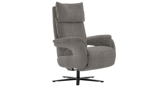 FERNSEHSESSEL in Struktur Dunkelgrau  - Dunkelgrau/Schwarz, MODERN, Textil/Metall (73/113-117/85cm) - Cantus