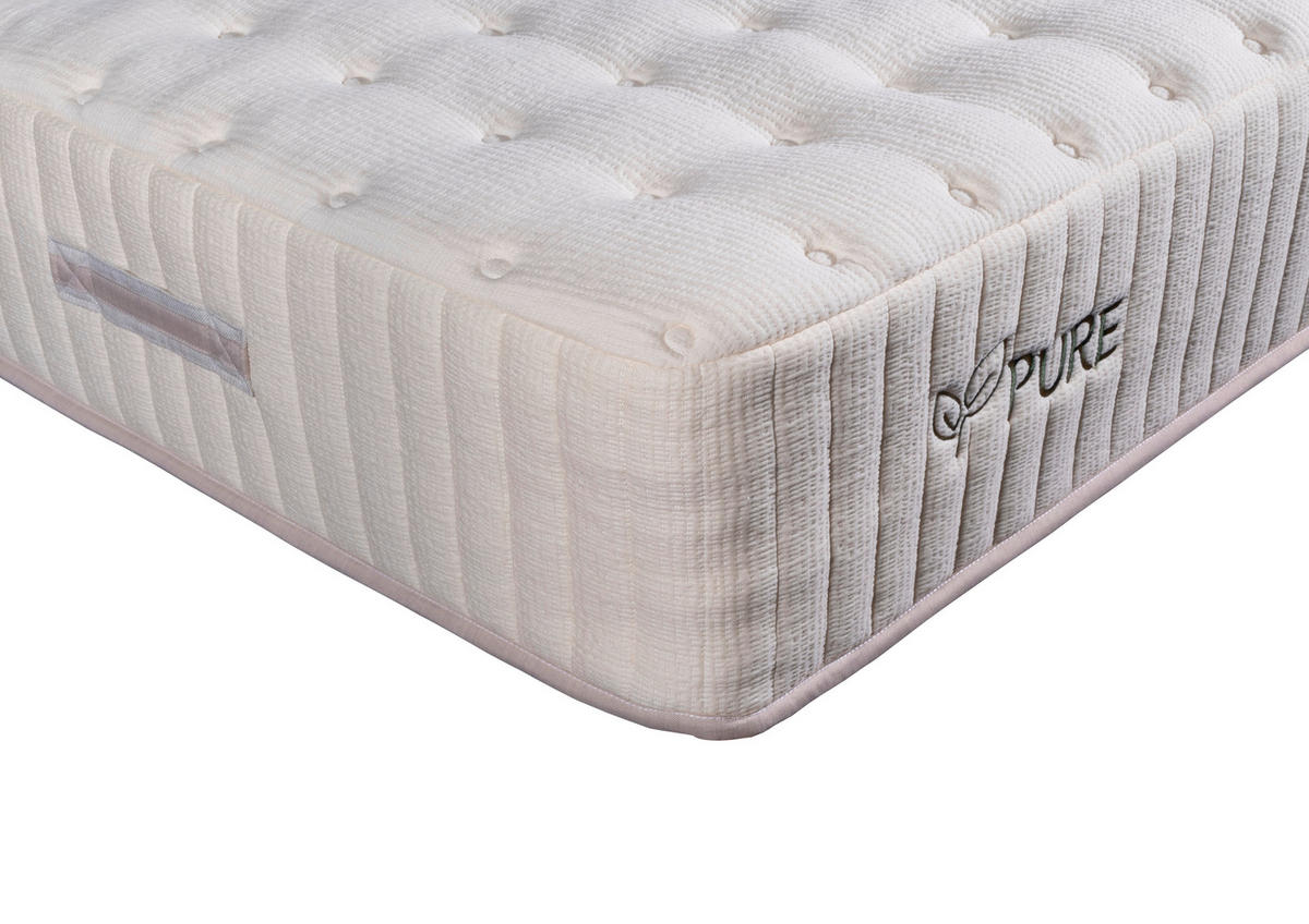TASCHENFEDERKERNMATRATZE LIME PURE MIT LATEX 90/200 cm Höhe ca. 30 cm  - Weiss, Basics, Textil (90/200cm) - Linea Natura
