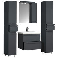 BADRUM 120 cm  - vit/antracit, Modern, trämaterial/glas (120cm) - MID.YOU