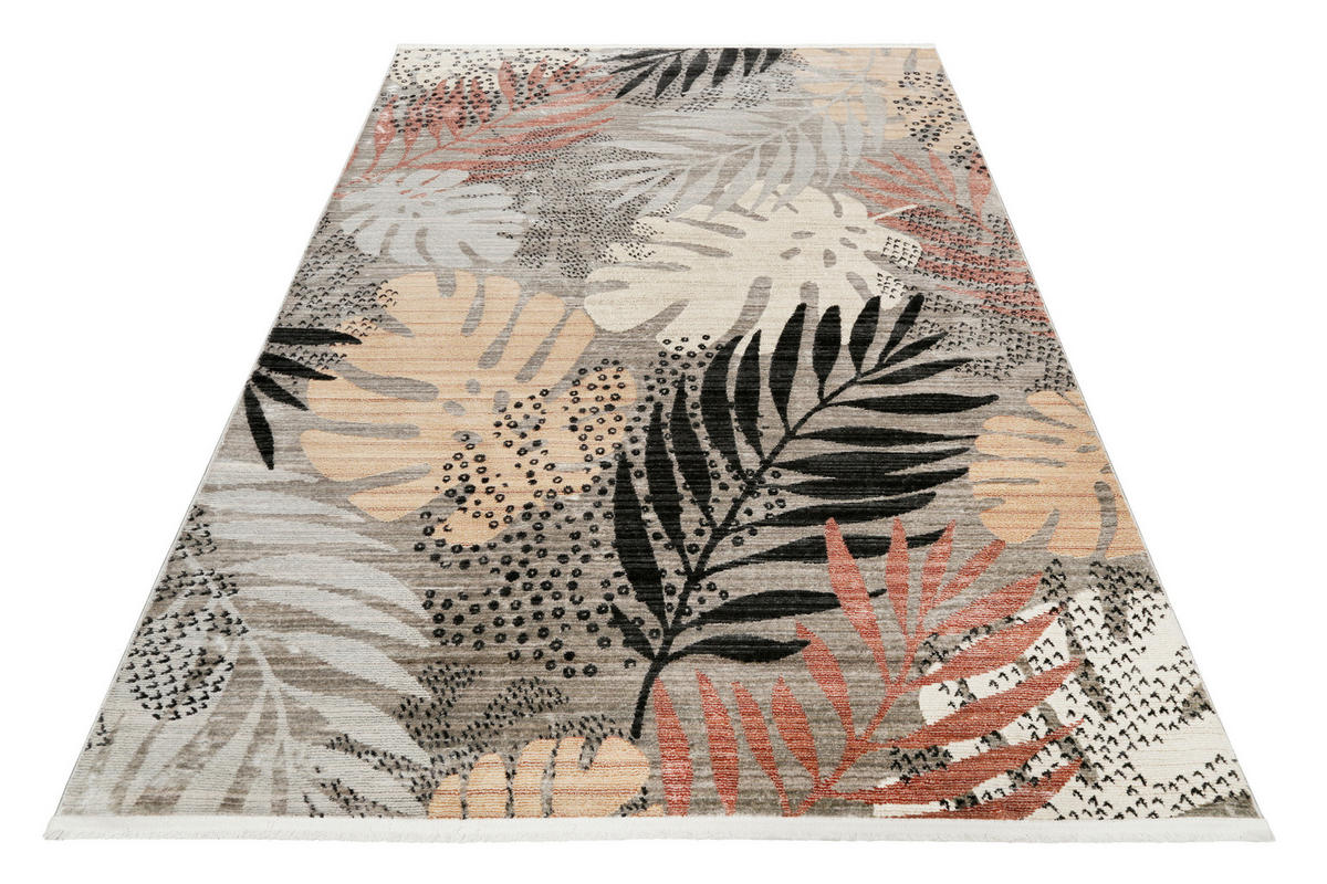 WEBTEPPICH 133/200 cm Florence Grau, Rot, Beige  - Beige/Rot, KONVENTIONELL, Textil (133/200cm) - Esprit
