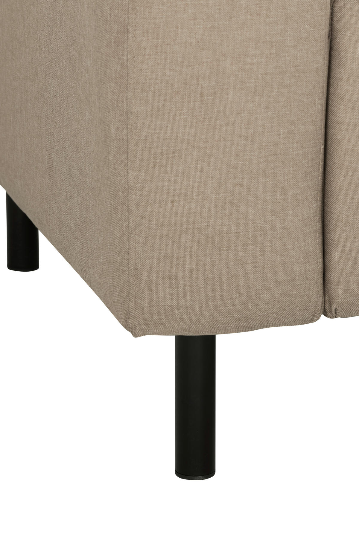 KÉTÜLÉSES KANAPÉ textil bézs  - bézs/fekete, Modern, textil/fém (204/76/79cm) - P & B