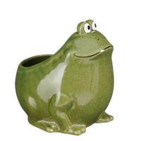 VIRÁGTARTÓ EDÉNY  - zöld, Basics, kerámia (15/14/16cm)