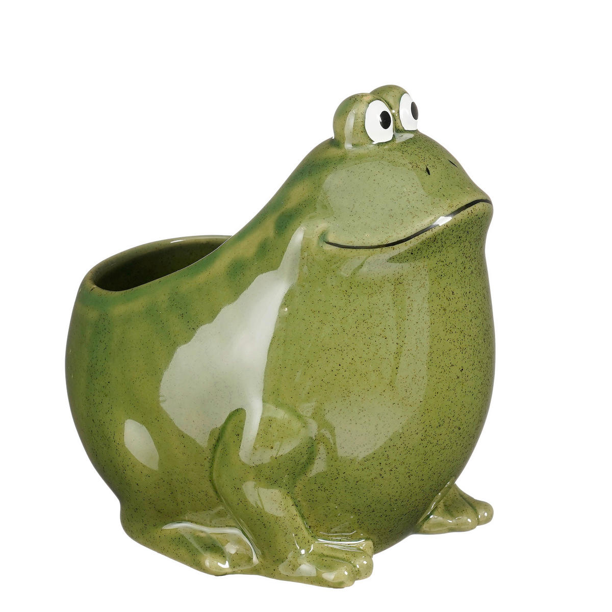 VIRÁGTARTÓ EDÉNY  - zöld, Basics, kerámia (15/14/16cm)