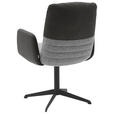 ARMLEHNSTUHL  in Stahl Flachgewebe Echtleder pigmentiert  - Dunkelgrau/Schwarz, Design, Leder/Textil (64/93/69cm) - Dieter Knoll