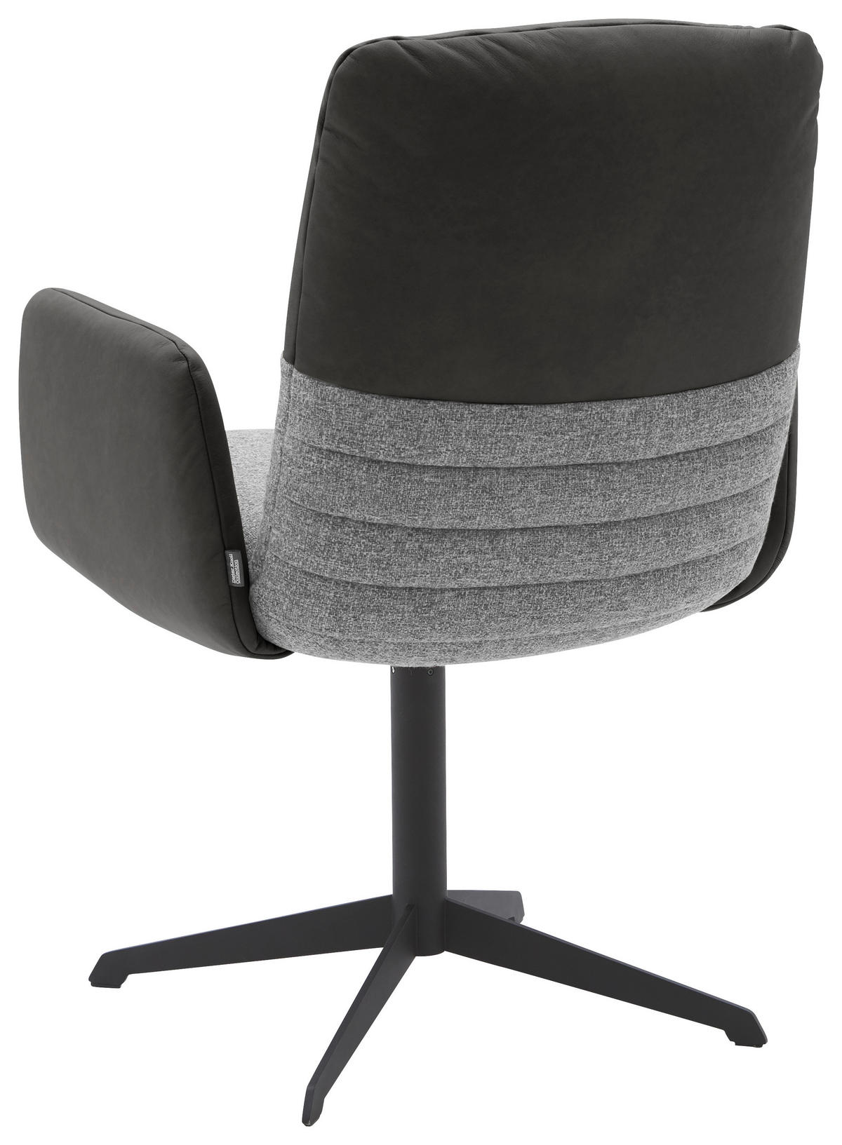 ARMLEHNSTUHL  in Stahl Flachgewebe Echtleder pigmentiert  - Dunkelgrau/Schwarz, Design, Leder/Textil (64/93/69cm) - Dieter Knoll