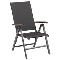 KLAPPSESSEL Netzbespannung Teakholz Hartholz Anthrazit  - Anthrazit/Naturfarben, Basics, Holz/Textil (50/110/65cm) - Kettler