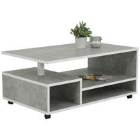 COUCHTISCH 110/68/50 cm rechteckig Grau, Weiß  - Weiß/Grau, MODERN, Holzwerkstoff/Kunststoff (110/68/50cm) - Boxxx