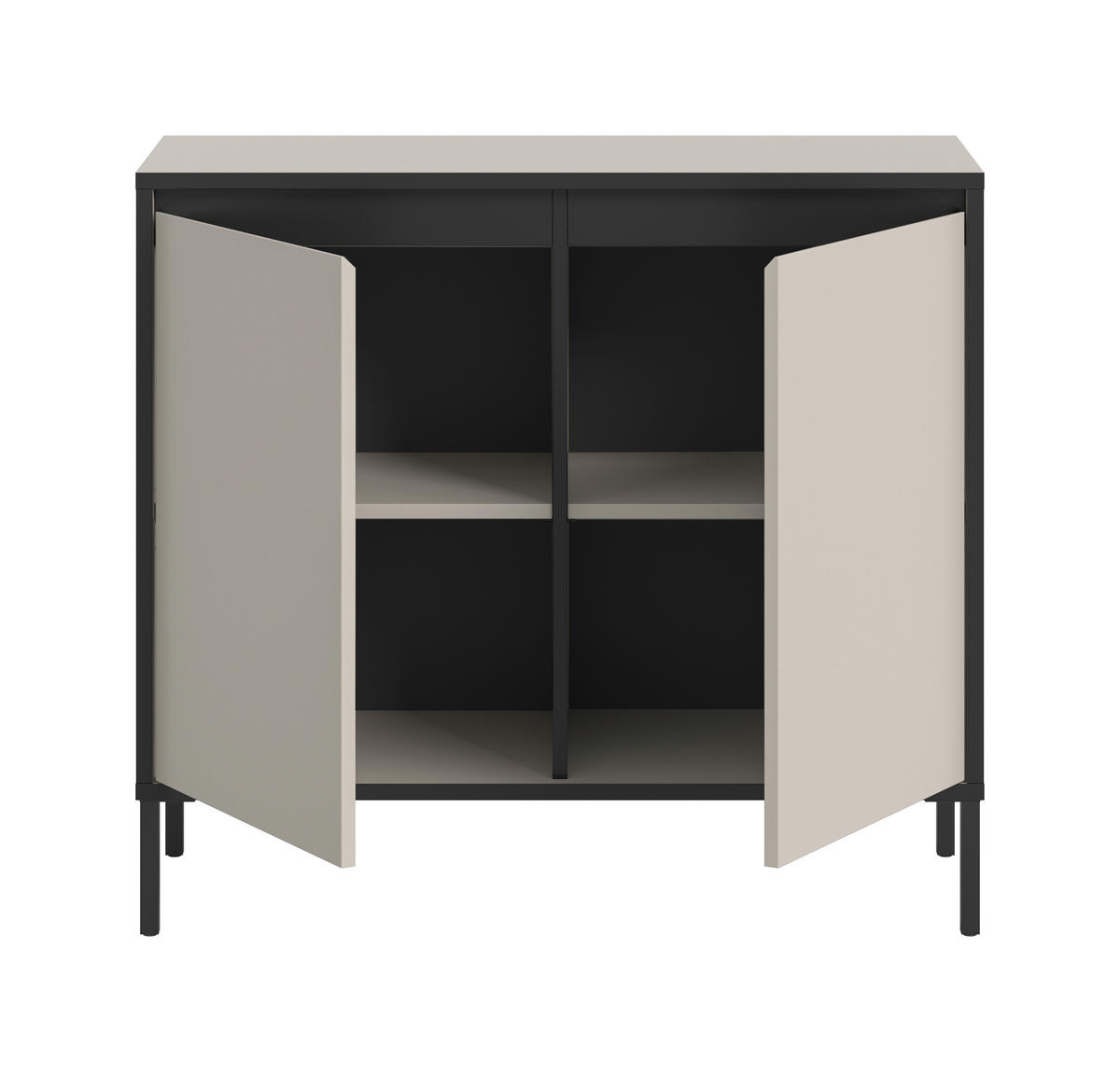 KOMMODE  in 92/83/38 cm  - Kaschmir/Schwarz, Design, Holzwerkstoff/Metall (92/83/38cm) - Livetastic