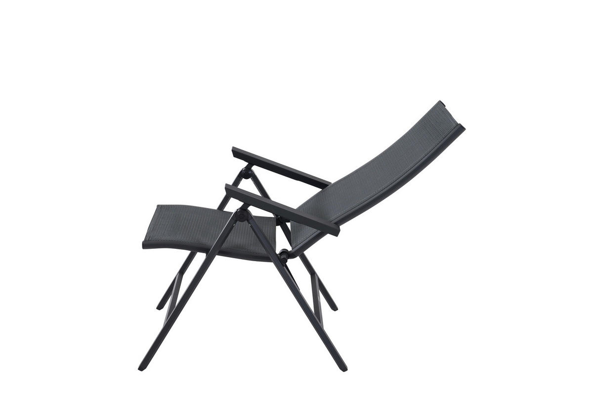 GARTENKLAPPSESSEL in Metall, Kunststoff Anthrazit  - Anthrazit, Basics, Kunststoff/Metall (60/110/66cm) - Siena Garden