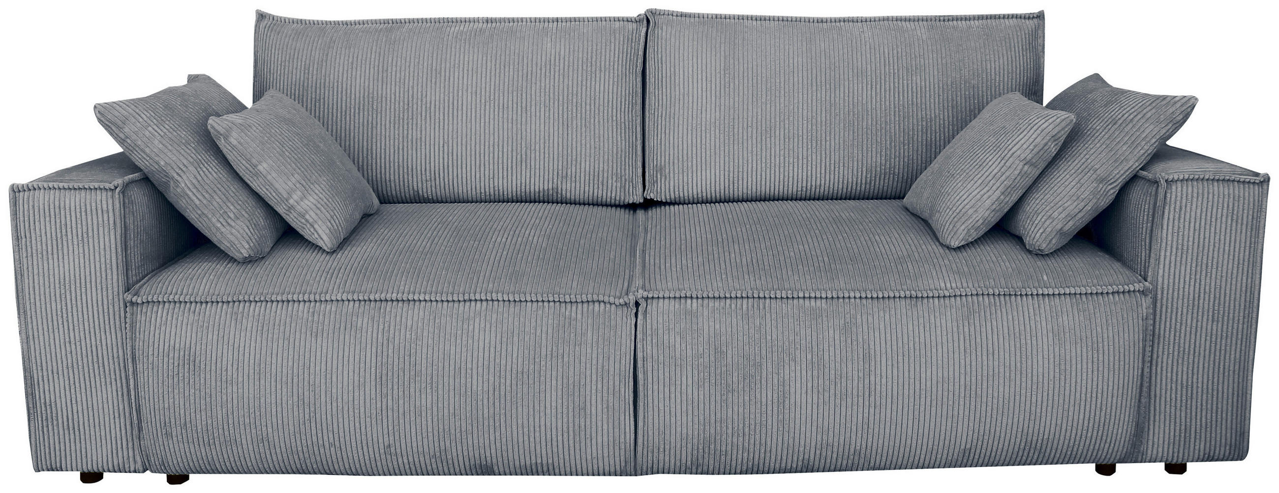 SCHLAFSOFA  mit Liegefunktion, Schlafen auf Sitzhöhe, Rücken echt Cord Dunkelgrau  - Dunkelgrau/Schwarz, KONVENTIONELL, Kunststoff/Textil (240/89/100cm) - Carryhome