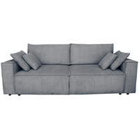 SCHLAFSOFA  mit Liegefunktion, Schlafen auf Sitzhöhe, Rücken echt Cord Dunkelgrau  - Dunkelgrau/Schwarz, KONVENTIONELL, Kunststoff/Textil (240/89/100cm) - Carryhome