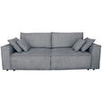 SCHLAFSOFA mit Liegefunktion, Schlafen auf Sitzhöhe, Rücken echt Cord Dunkelgrau - Dunkelgrau/Schwarz, KONVENTIONELL, Kunststoff/Textil (240/89/100cm) - Carryhome