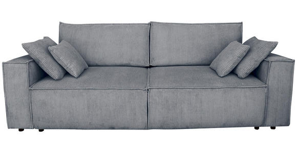 SCHLAFSOFA mit Liegefunktion, Schlafen auf Sitzhöhe, Rücken echt Cord Dunkelgrau - Dunkelgrau/Schwarz, KONVENTIONELL, Kunststoff/Textil (240/89/100cm) - Carryhome