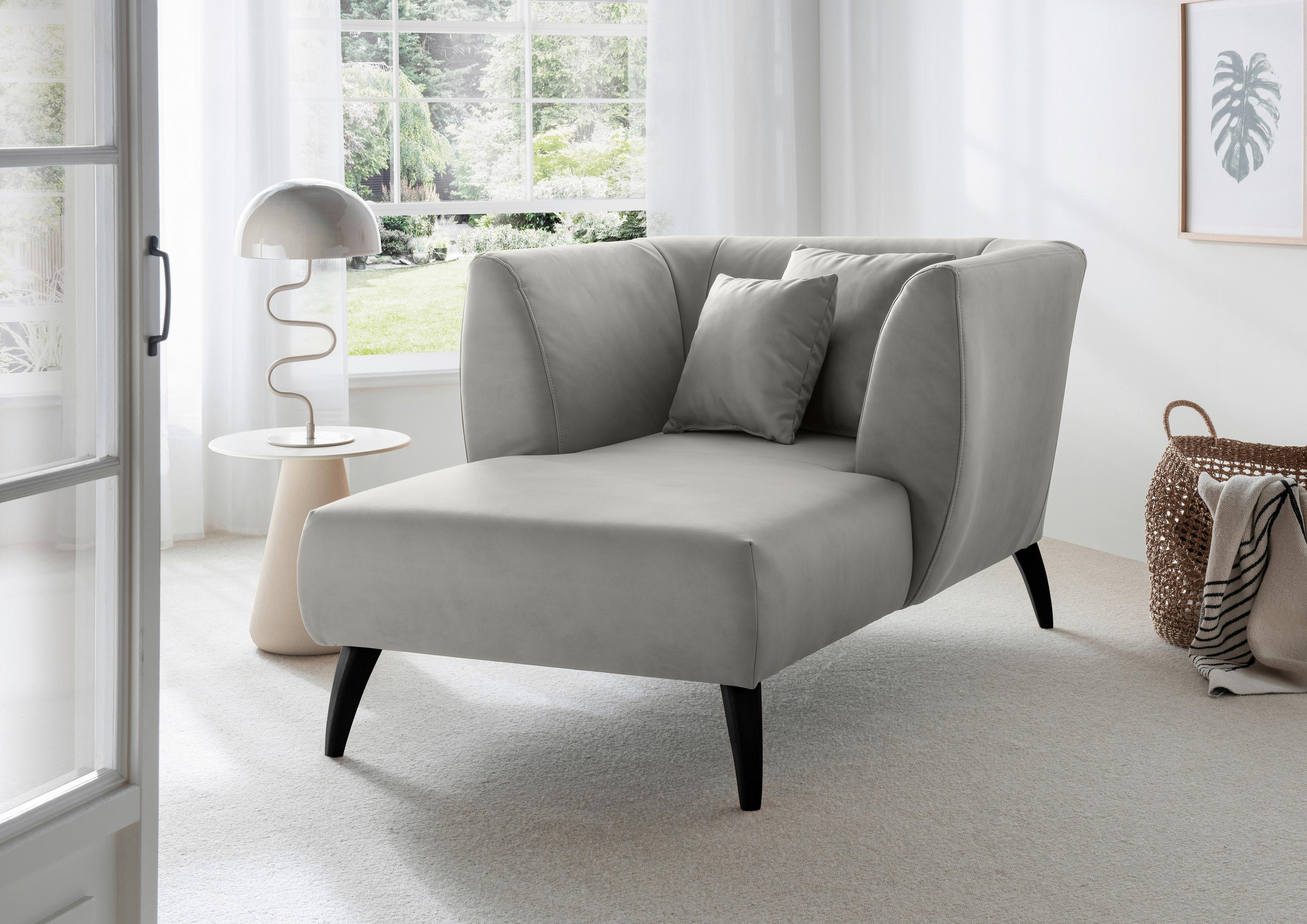 XXL-SESSEL in Lederlook Grau - Schwarz/Grau, Modern, Holz/Textil (108/84/155cm) - Livetastic
