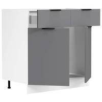 KÜCHENUNTERSCHRANK 80/82/46 cm  in Anthrazit, Weiß  - Anthrazit/Weiß, Trend, Holzwerkstoff/Kunststoff (80/82/46cm) - MID.YOU