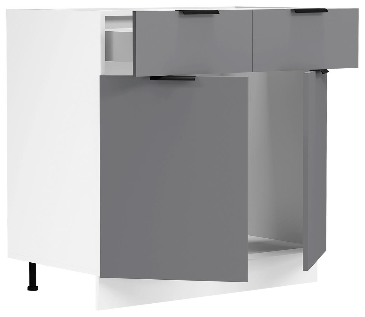 KÜCHENUNTERSCHRANK 80/82/46 cm  in Anthrazit, Weiß  - Anthrazit/Weiß, Trend, Holzwerkstoff/Kunststoff (80/82/46cm) - MID.YOU