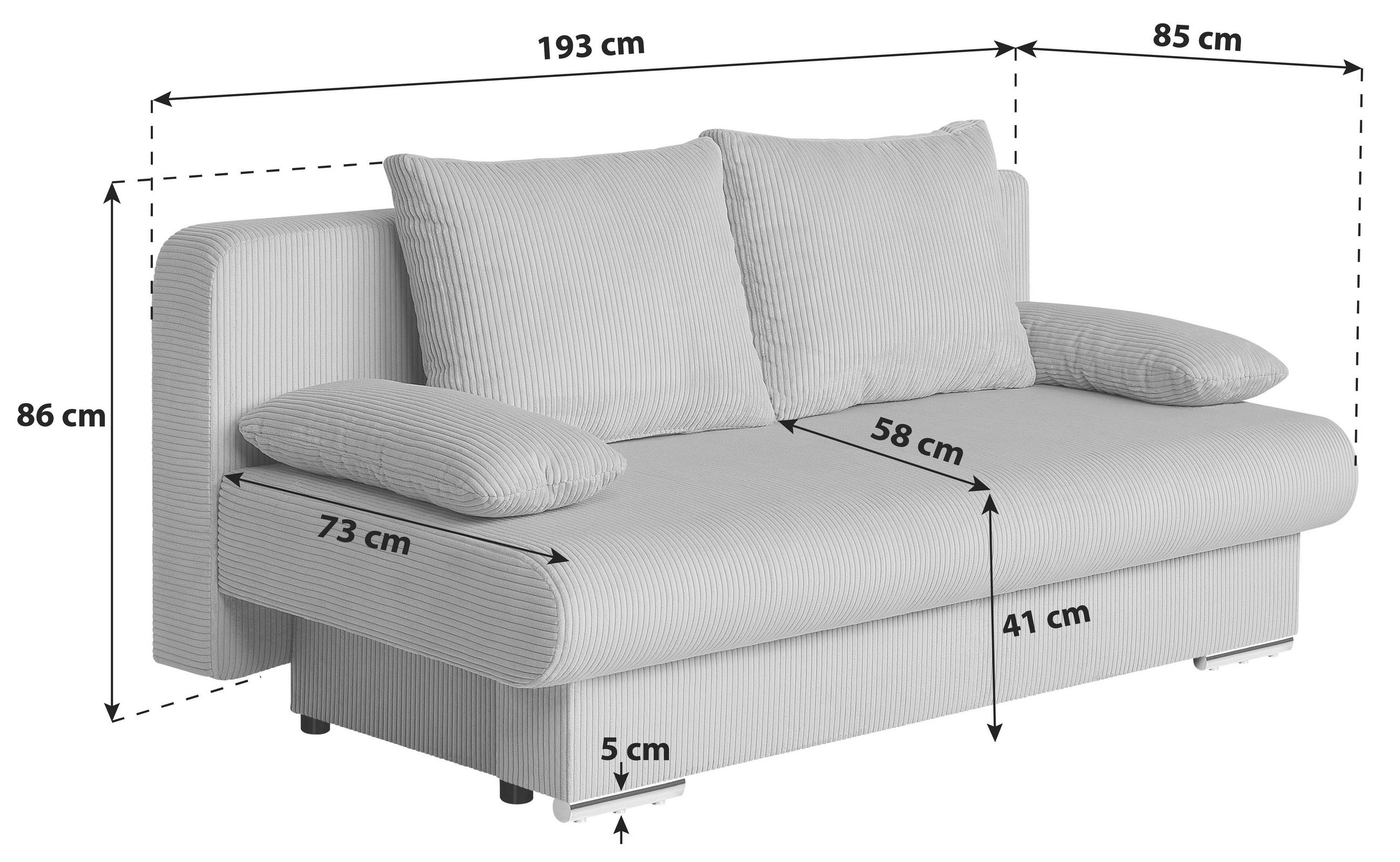 Thumbnail - P & B Schlafsofa, Mintgrün, Textil, 2-Sitzer, Füllung: Schaumstoffflocken,Schaumstoffflocken, 193x86x85 cm, Liegefunktio...
