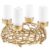 ADVENTSKERZENHALTER  - Goldfarben, Trend, Metall (38/15/38cm) - X-Mas