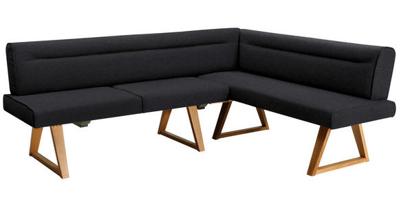 ECKBANK 230/170 cm  in Schwarz, Eichefarben  - Eichefarben/Schwarz, KONVENTIONELL, Holz/Textil (230/170cm) - Moderano