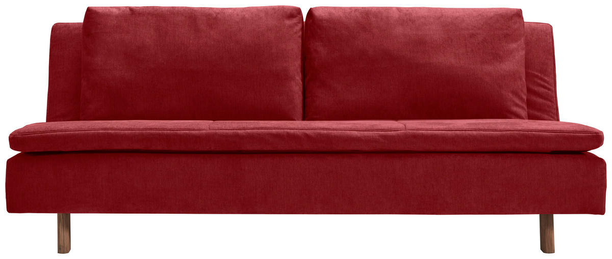 SCHLAFSOFA Flachgewebe Rotbraun  - Rotbraun/Eichefarben, KONVENTIONELL, Holz/Textil (205/85/98cm) - Carryhome