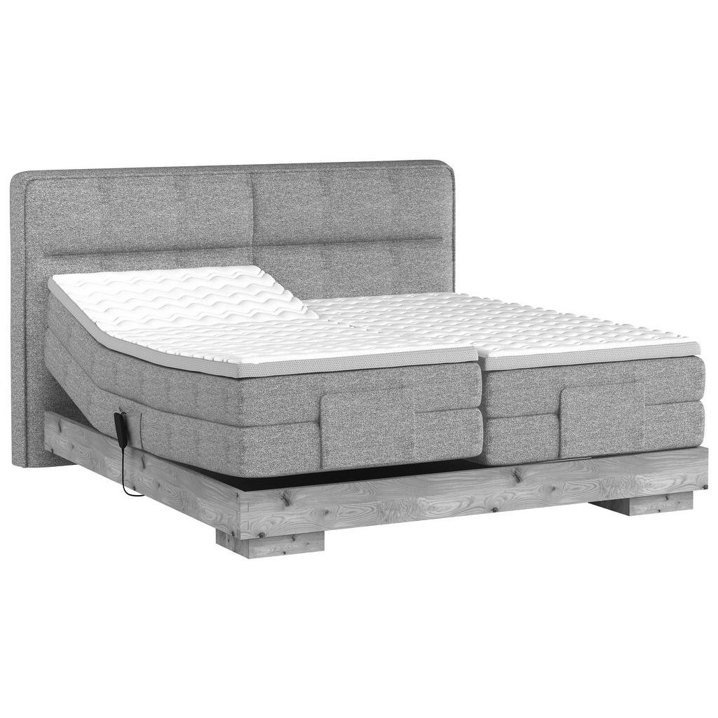 Thumbnail - Valnatura Boxspringbett, Grau, Eiche, Textil, Eiche, massiv, H2, 7-Zonen, Höhe ca. 17,5 cm, 180x200 cm, Fsc, Reach, Made...
