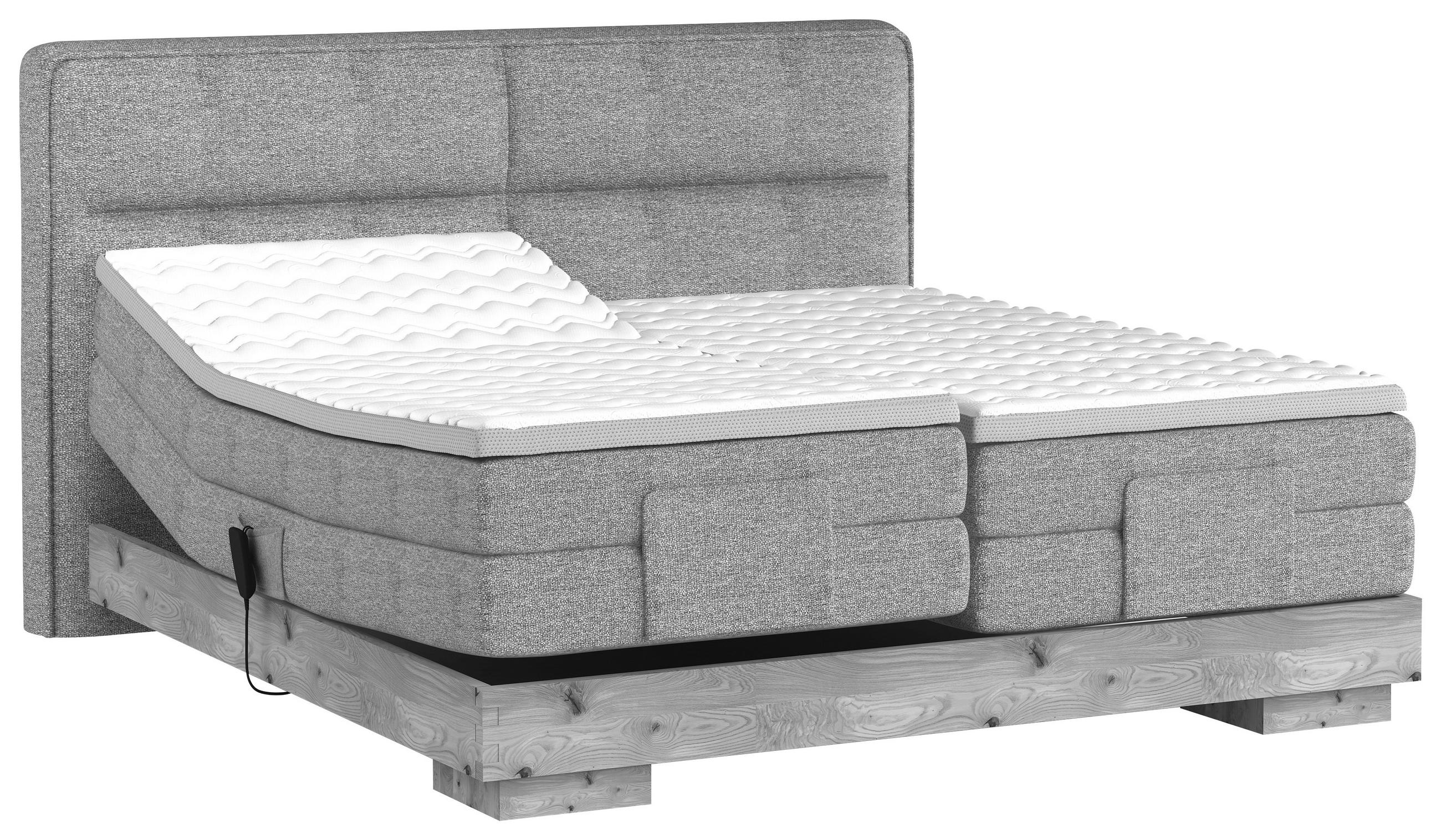 Thumbnail - Valnatura Boxspringbett, Taupe, Eiche, Textil, Eiche, massiv, H2, 7-Zonen, Höhe ca. 17,5 cm, 160x200 cm, Fsc, Reach, Mad...