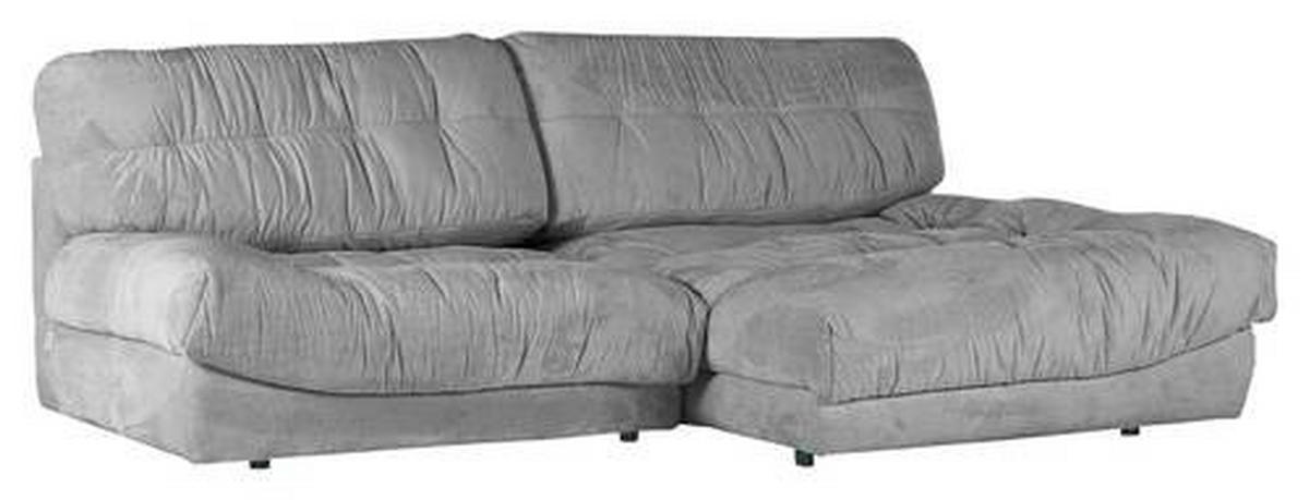HÖRNSOFFA i plysch silver  - silver/svart, Klassisk, textil/plast (265/170cm) - MID.YOU