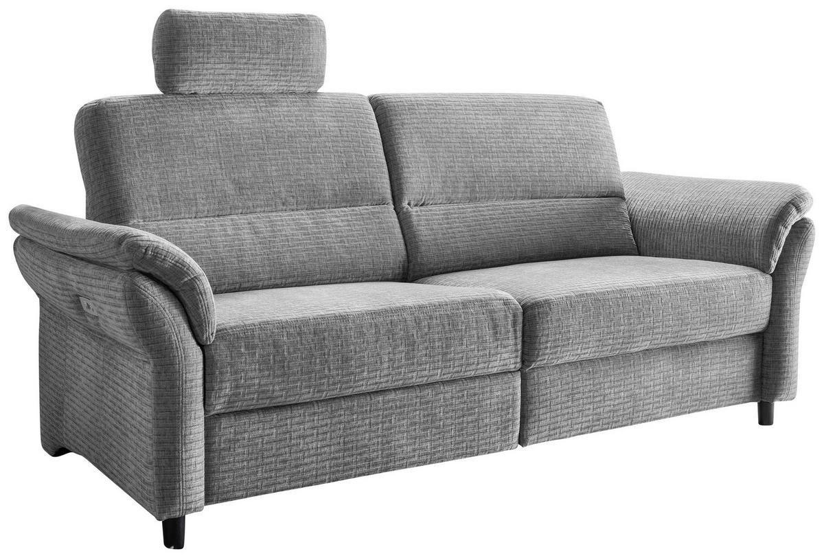 3-SITZER-SOFA in Mikrofaser Grau  - Schwarz/Grau, Modern, Holz/Textil (192/90/89cm) - Livetastic