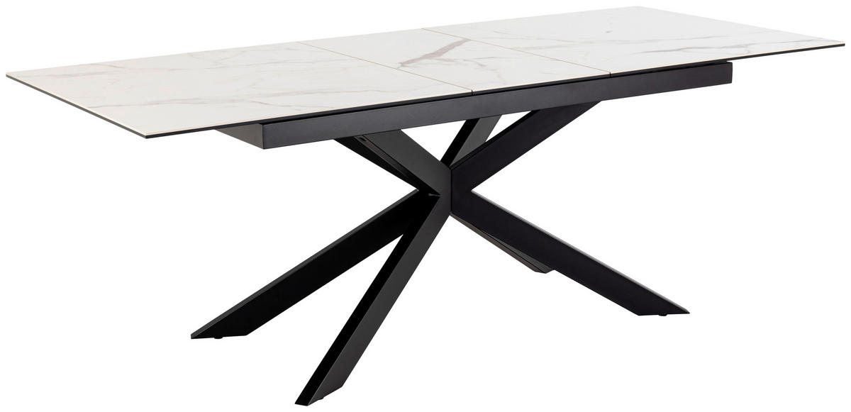 ESSTISCH in Metall, Glas, Keramik  - Schwarz/Weiß, Design, Glas/Keramik (210/90cm) - MID.YOU
