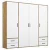 DREHTÜRENSCHRANK  in Weiß, Eiche Artisan  - Eiche Artisan/Weiß, MODERN, Holzwerkstoff/Kunststoff (187/194/53cm) - Rauch Möbel