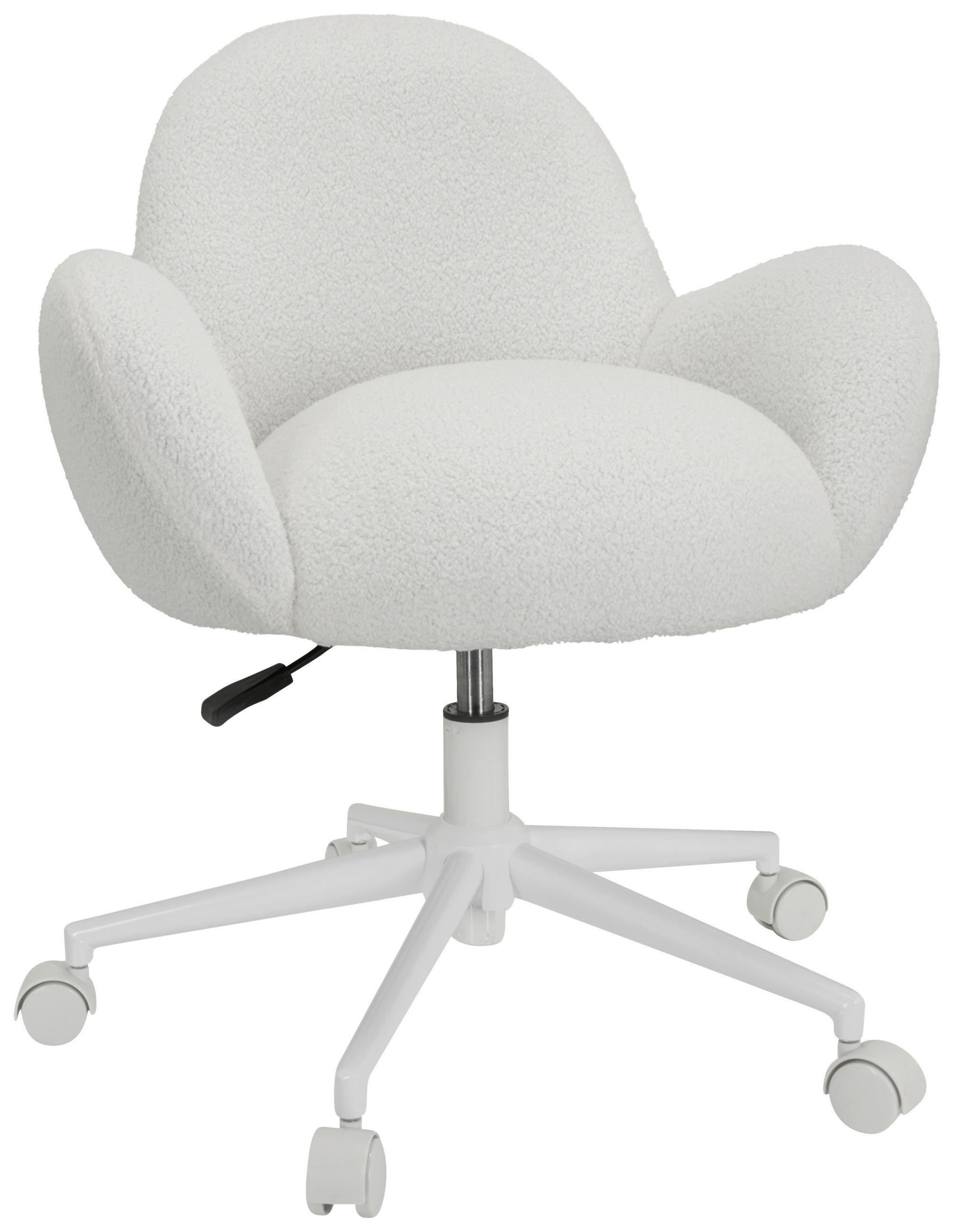 SNURRSTOL FÖR UNGDOMAR  i teddy tyg vit  - vit, Modern, metall/textil (63/67/64cm) - MID.YOU