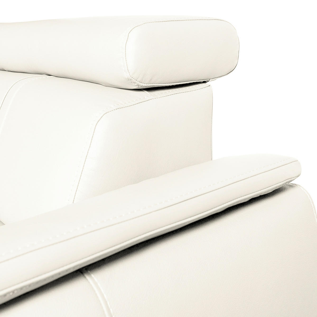 ECKSOFA Weiß Echtleder  - Wengefarben/Weiß, Design, Leder/Holz (193/265cm) - Livetastic