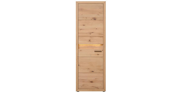 GARDEROBENSCHRANK  in 63,8/199/40 cm  - Eichefarben/Schwarz, KONVENTIONELL, Holz/Metall (63,8/199/40cm) - Linea Natura