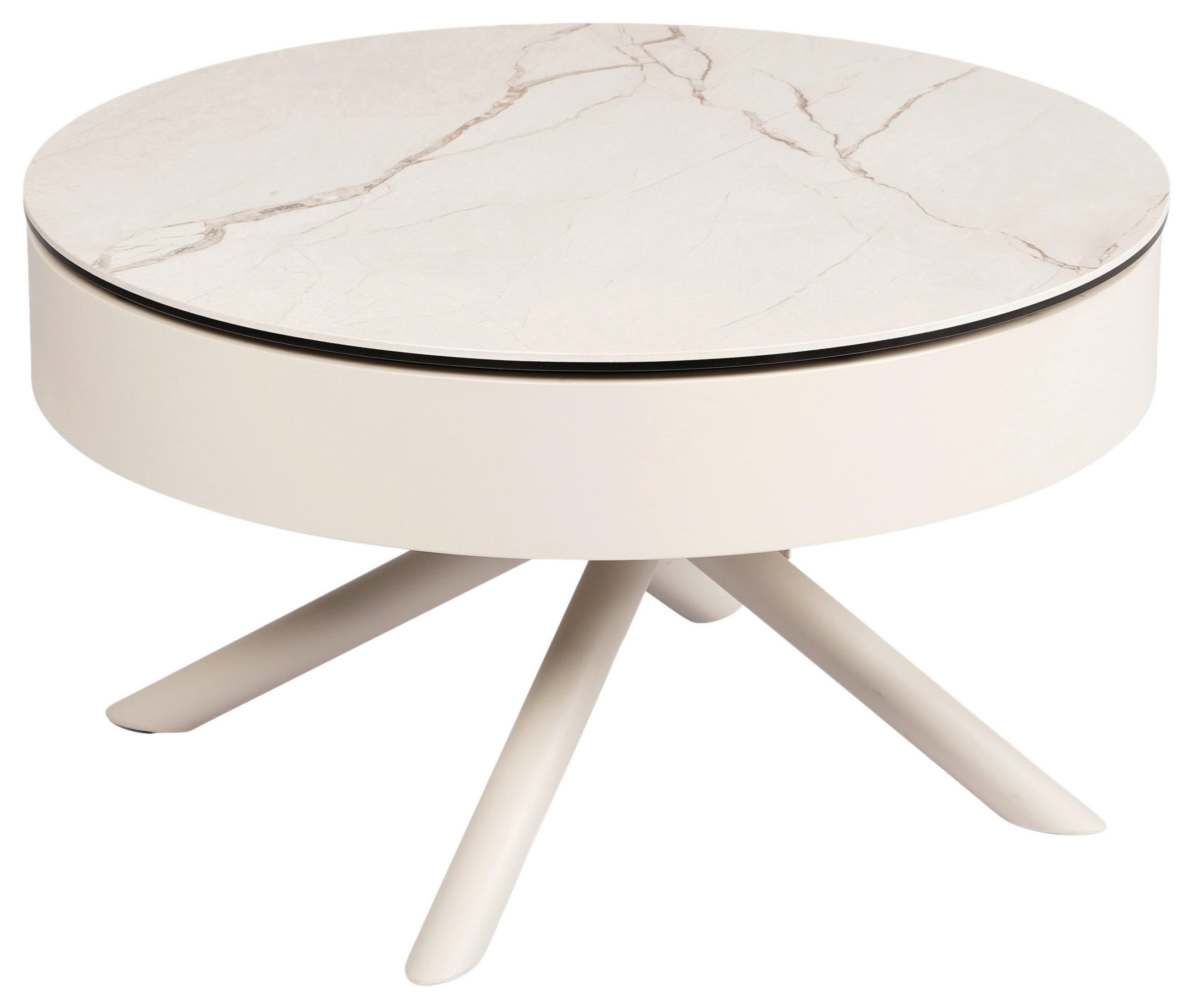 COUCHTISCH ESG 73.5/73.5/42 cm rund Beige  - Beige, Design, Glas/Keramik (73.5/73.5/42cm) - Novel